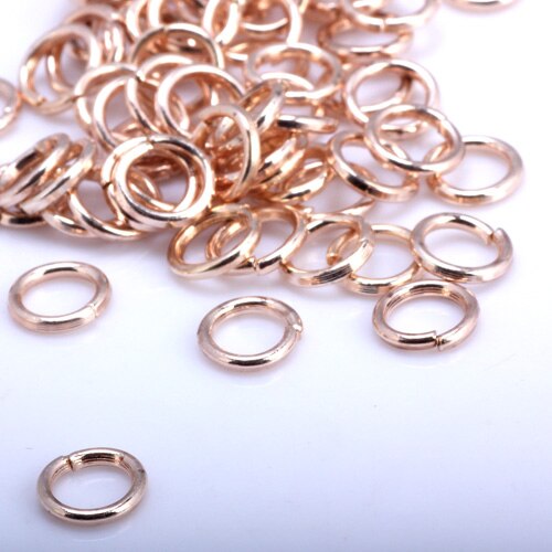 OlingArt Open Jump Ring 5mm/6mm/7mm/8mm/10mm Link Loop Rose Gold DIY Jewelry Making Connector: 6mm  300pcs RG