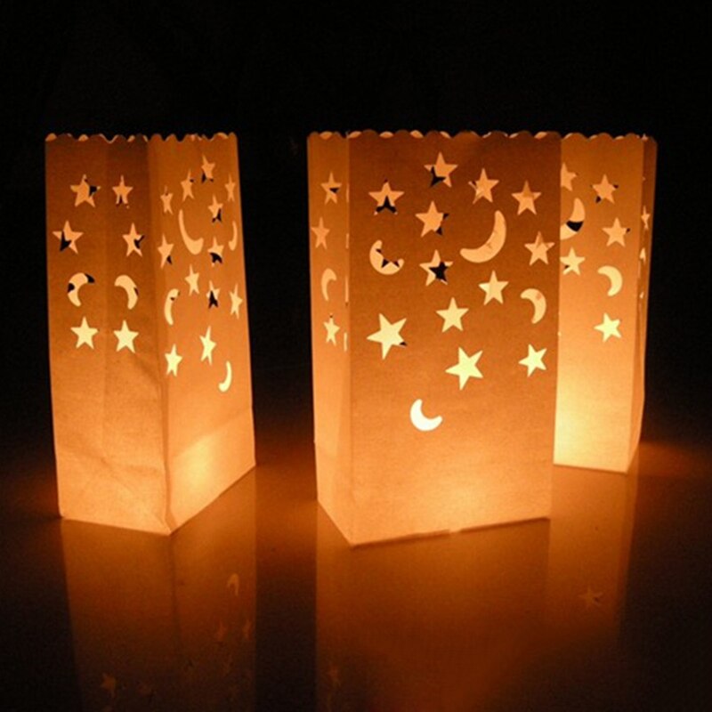 10PCS Wedding Heart Tea Light Holder Luminaria Paper Lantern Candle Bag Home Romantic Wedding Party Decoration Supplies: 004