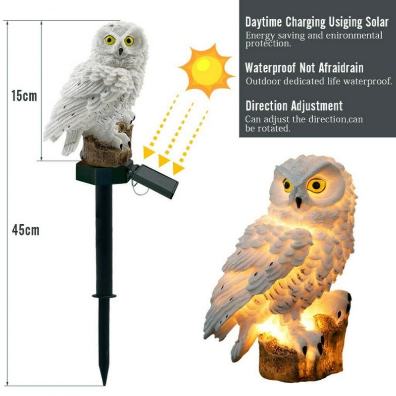 Luces solares de jardín para exteriores, luz Led Solar, adorno de búho, Animal, pájaro, lámpara LED para exteriores, decoración de luces navideñas únicas, novedad