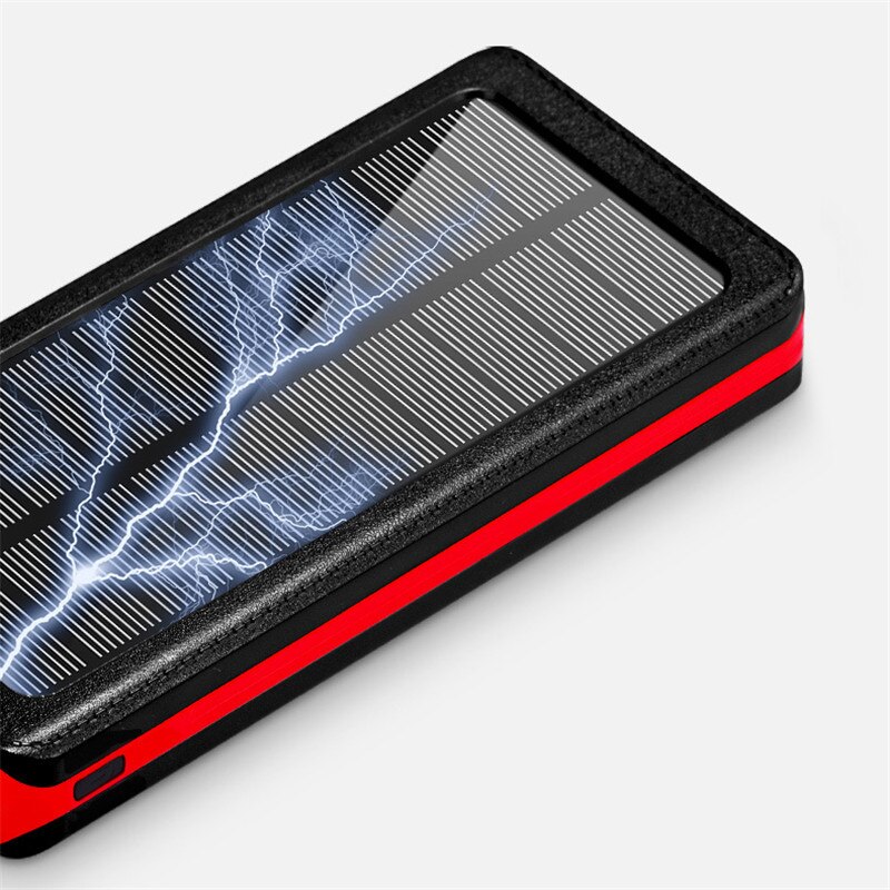 80000mAh Solar Phone Powerbank Fast Charger Portable with LED Light 4 USB Ports External Battery Suitable for Xiaomi Iphone Sams