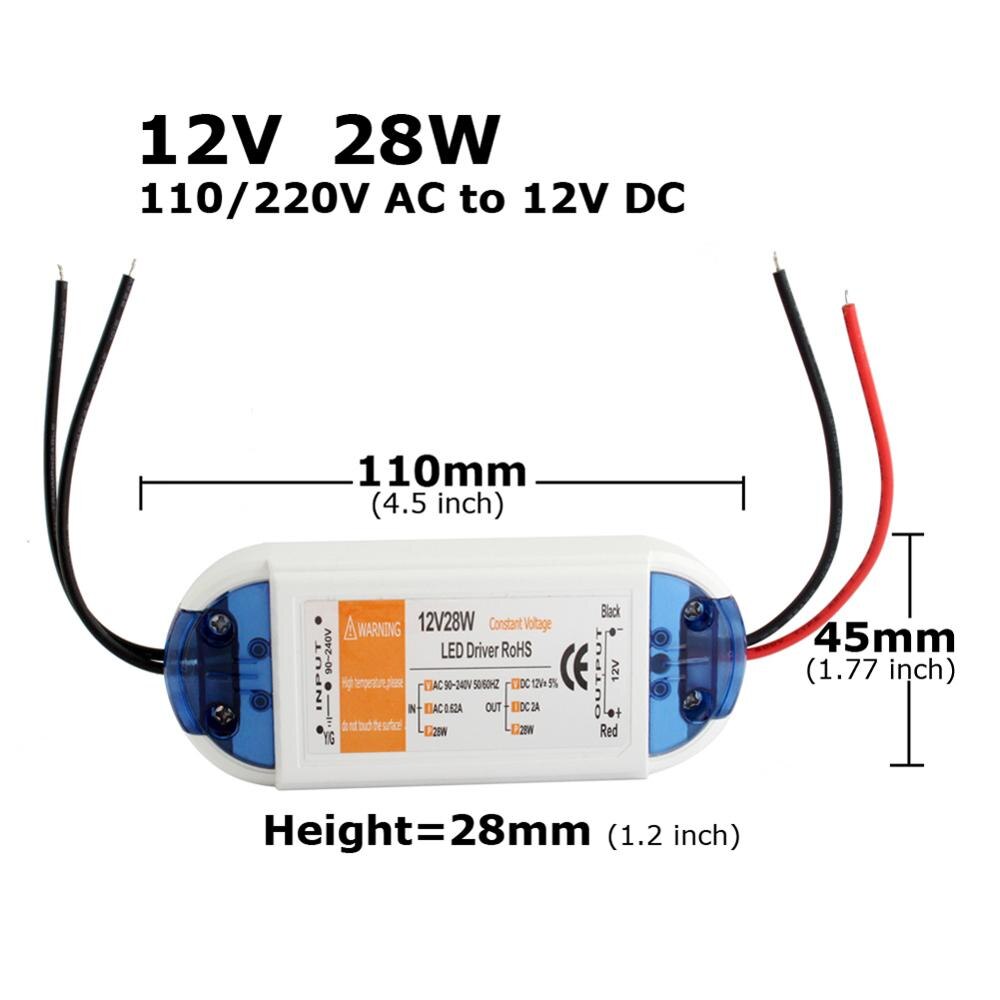 12 V LED Driver DC 12 Volt Voeding 18 W 28 W 48 W 72 W 100 W Power adapter Verlichting Transformator 220 V 12 V 5 V Voeding