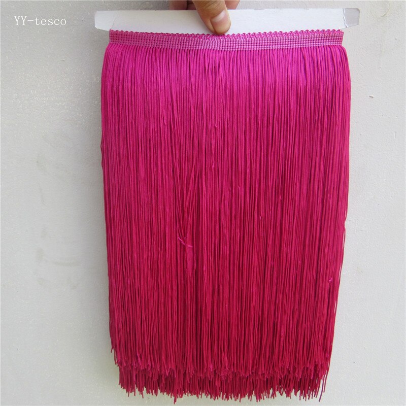 Franges en dentelle Polyester noir 10 mètres | Ruban d'habillage à coudre, robe style Latin, rideau de vêtement sur scène, accessoires largeur 30cm: Rose