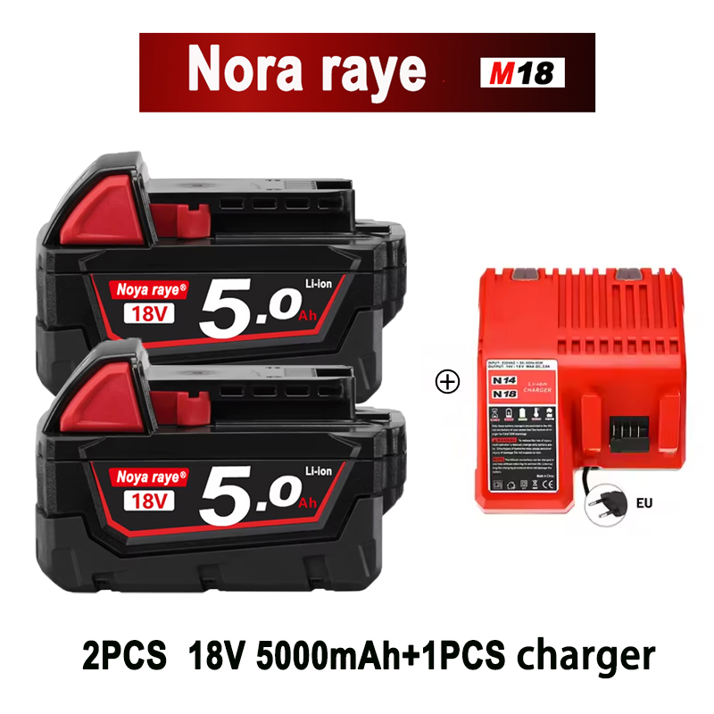 Original For Milwaukee Batteries M18B5 XC Lithium Battery 18v 5.0/6.0 battery charger For Milwaukee M12 3.0/5.0/6.0/9.0Ah M18