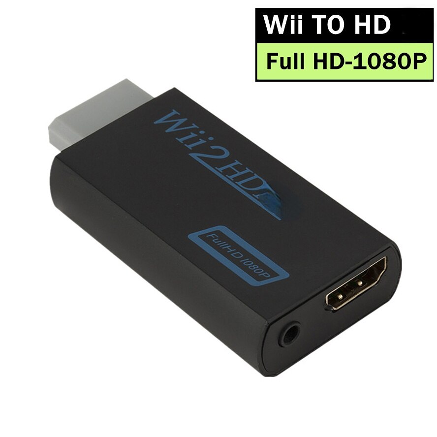 Hdmi-Compatibel Adapter Voor PS2/Wii Naar Computer Laptop/Desktop, Hdtv, Monitor, display Converter, Met 3.5Mm Jack, Ondersteuning 1080P: for Wii Black
