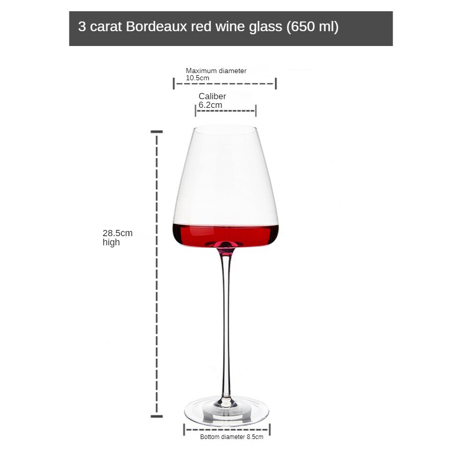 Copa de vino tinto ultrafina, cristal de Borgoña de 650ML/550ML, copa de vino hecha a mano para el hogar, copa de vino de degustación de vientre grande: A Style