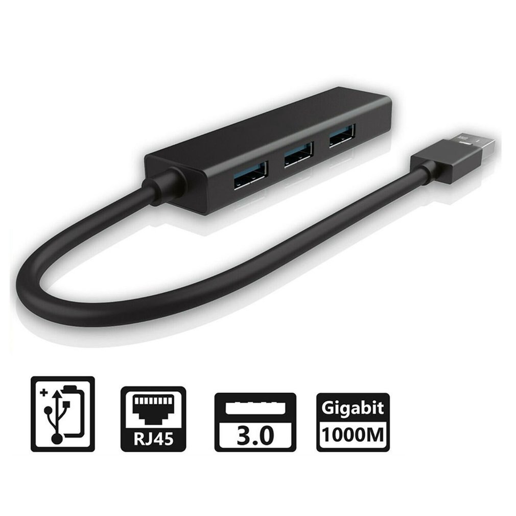 Usb 3.0 Hub Gigabit Ethernet Lan Rj45 1000Mbps Network Adapter Hub 3 Port Hub For Mac Pc Universal Usb3.0 Hub