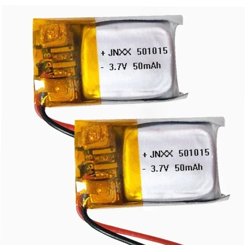 501015 3.7V 50mAh Lithium Polymer LiPo Rechargeable Battery for LED Lights Electric Toys Walkie-talkies MP3 MP4: black