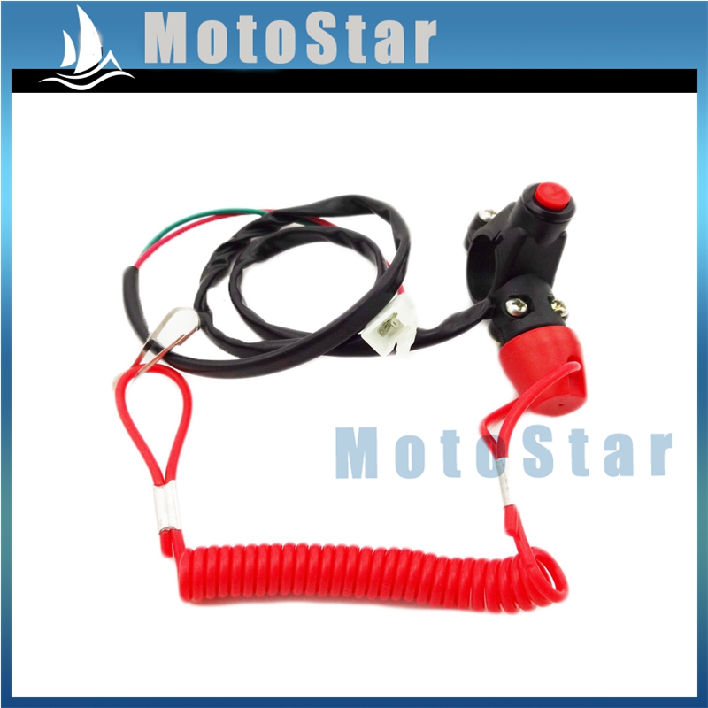 Off Tether Safety Stop Kill Switch Push Button For 2 Stroke Mini Moto Dirt ATV Quad 4 Wheeler Minimoto Pocket Bike