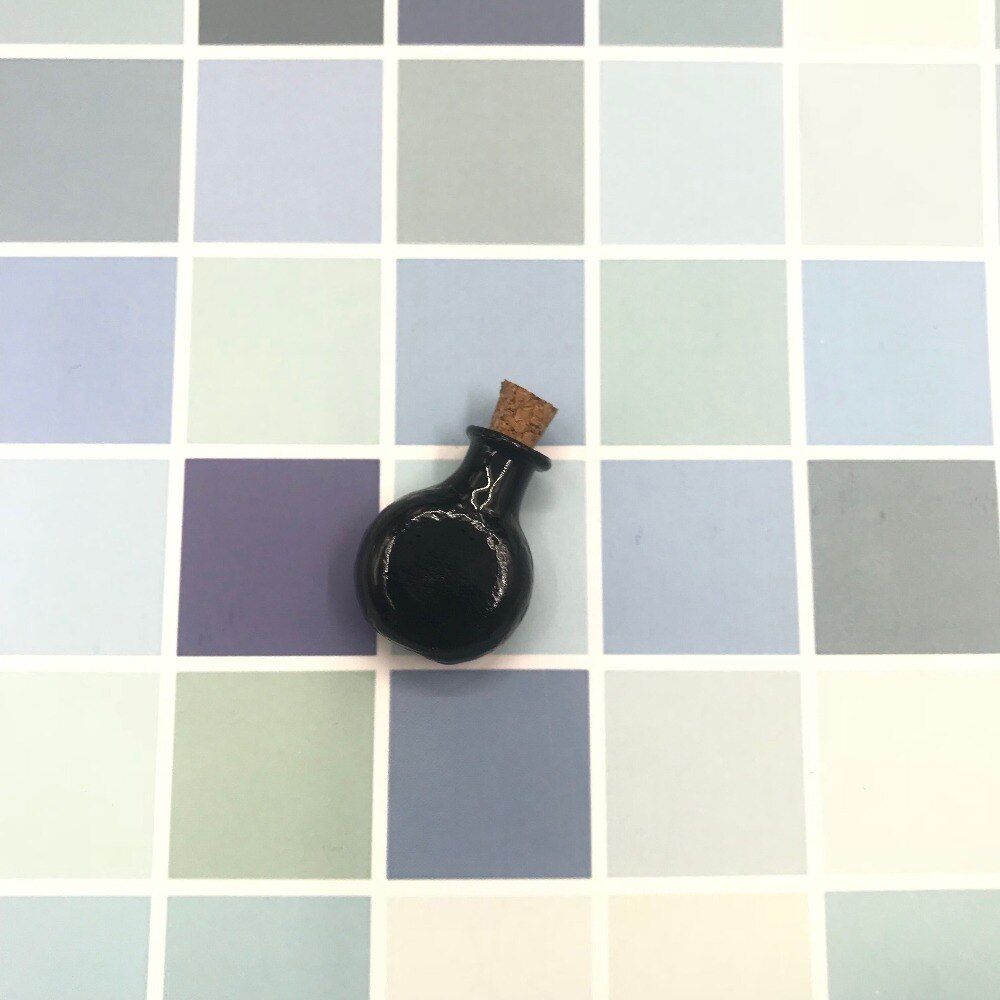 Collier à faire-même bouteilles en liège | Mini bouteilles, verre plat 9 couleurs, pendentifs, pendentif bouteilles pour mariage, bocaux , flacon bijoux à la 50 pièces: black