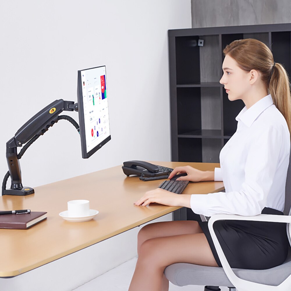 NB – support de moniteur LCD LED 17-30 pouces F80 à ressort à gaz pour bureau, bras de montage, affichage à mouvement complet, capacité de charge de 2-9 kg, ,