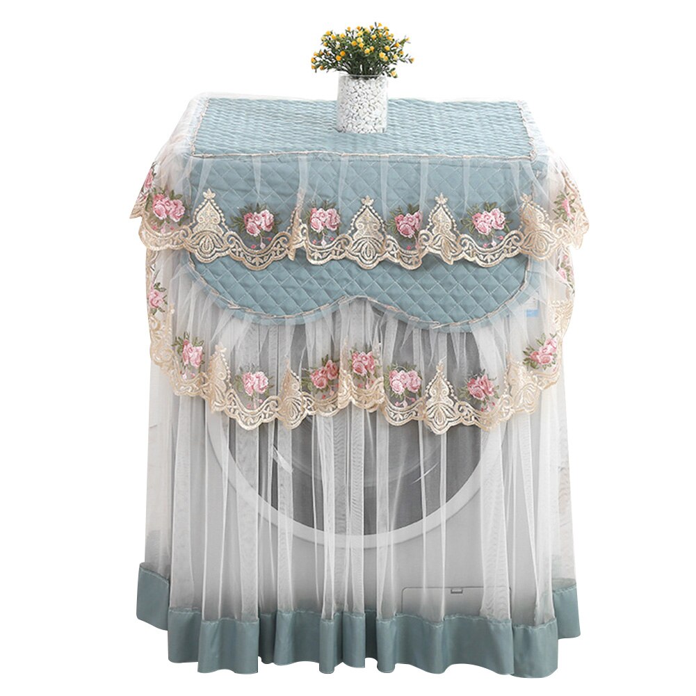 Protection Accessories Dryer Full Washable Waterproof Multifunctional Decorative Home Lace Solid Anti Dust Washing Machine Cover: Green