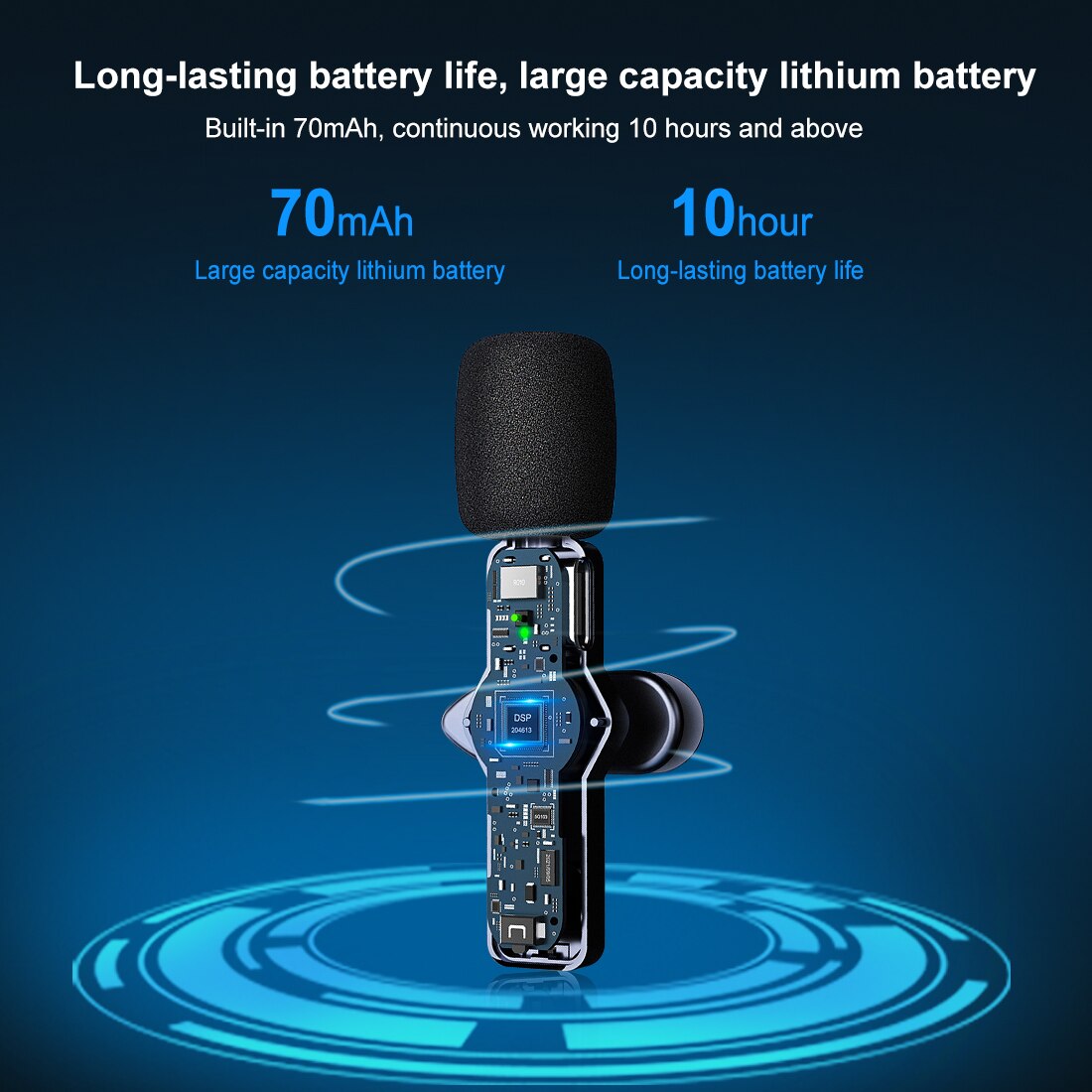 Wireless Lavalier Microphone Portable Audio Video Recording Mini Noise Reduction Mic for Android Live Gaming Phone Microfonoe