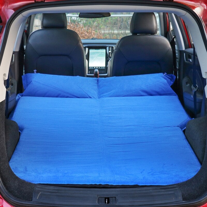 Colchoneta Universal para dormir en el maletero del coche, colchoneta de gamuza para dormir en el maletero, todoterreno, SUV, colchón inflable de viaje, cama de aire: L Blue