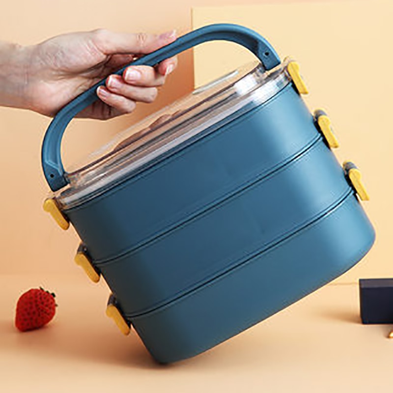 Draagbare Voedsel Container Lunchbox Student Kinderen Grote Capaciteit Laag Lunchbox 304 Rvs