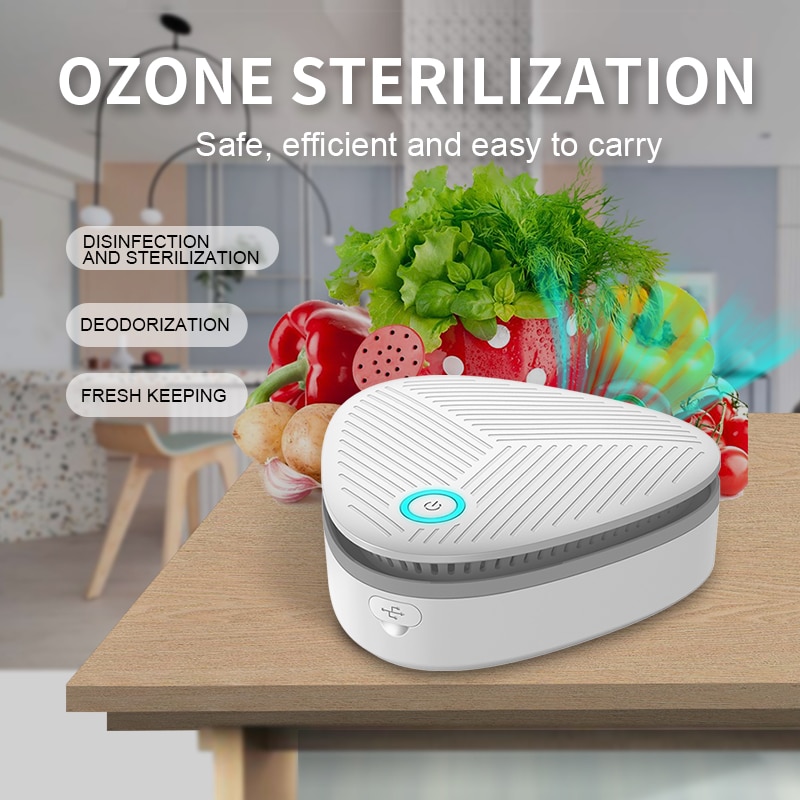 Portable Ozone Generator Home Air Purifier Ozon Car Mini Disinfect Machine for Refrigerator/ Toilet/ Pet/Kitchen