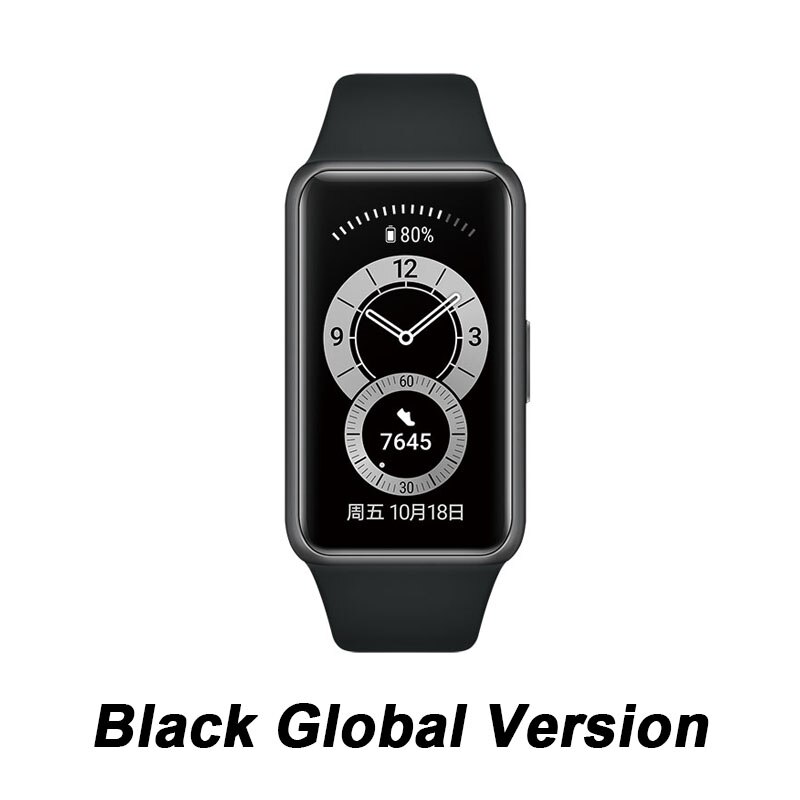 Huawei – bracelet connecté sportif Band 6 Pro, écran entièrement tactile, NFC, moniteur de fréquence cardiaque, de sommeil et de température corporelle, étanche, , 90%: Band 6 Black