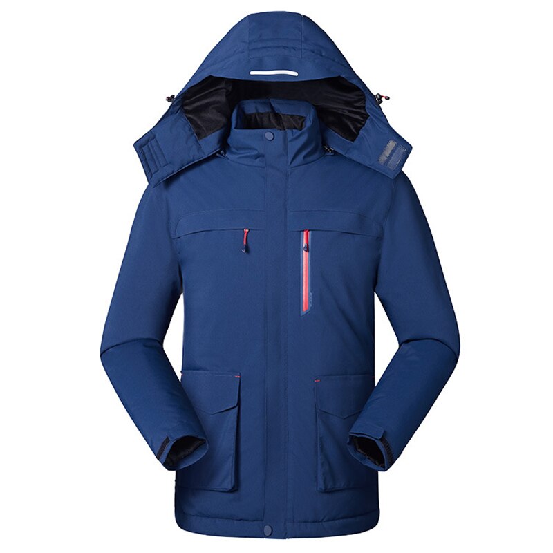 PARATAGO-Chaqueta de calefacción inteligente para invierno para hombre, abrigo térmico con carga USB, polar, resistente al viento, ropa de escalada, P1133: Azul / XL