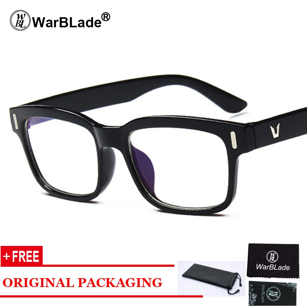 Retro rektangel briller optiske rammer klar linse sorte briller leopard firkantede briller brillestel til kvinder mænd: Lys sort
