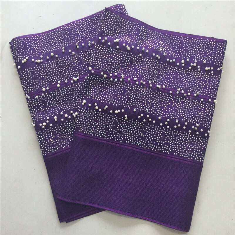 Couvre-gel africain Aso Oke, enveloppement de gelée avec perles et pierres, nigéria, cravate de tête pour fête AH30