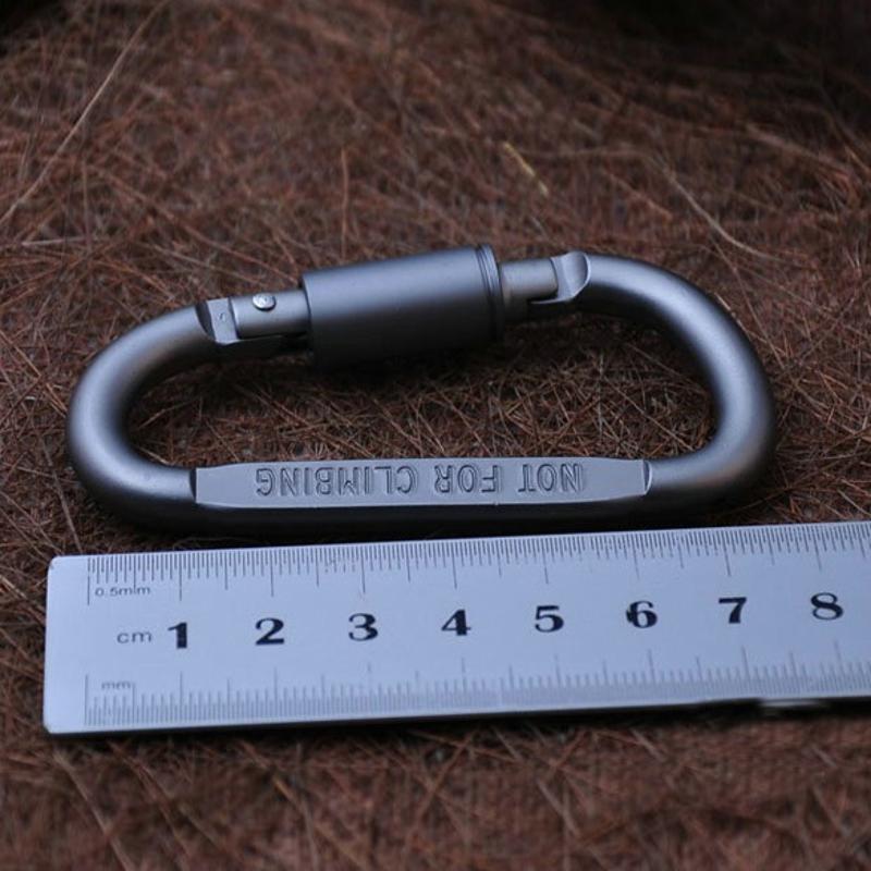 6 Stuks D-Ring Karabijnhaak Camping Survival Tool Outdoor Sleutelhanger Klimmen Karabijnhaak Schroef Lock Haak Aluminium Opknoping Gesp