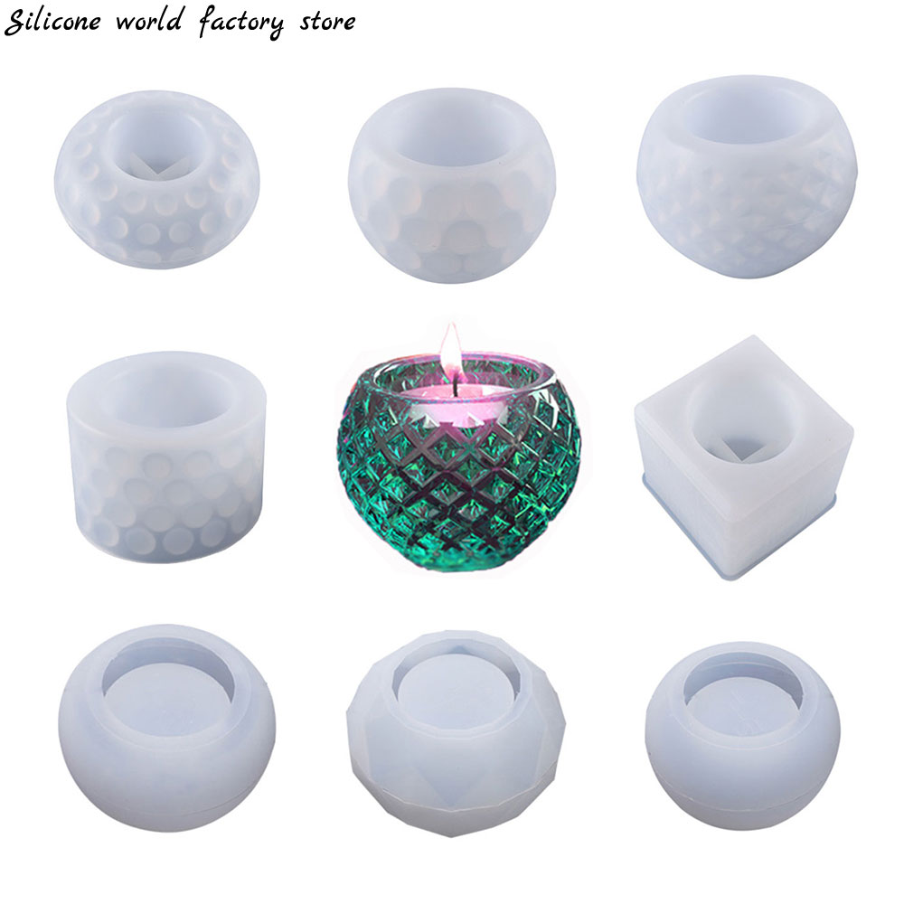 Silicone World Silicone Mold DIY Epoxy Resin Candle Holder Mould Aromatherapy Candle Molds Clay Plaster Mould Glue Mold