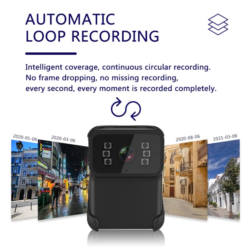 CS02 Law Enforcement Recorder 1080P 200M Pixel Wireless WiFi Camera MP4 Format Action DV Camcorder Built-in 900mAh Li-Po Q9QC