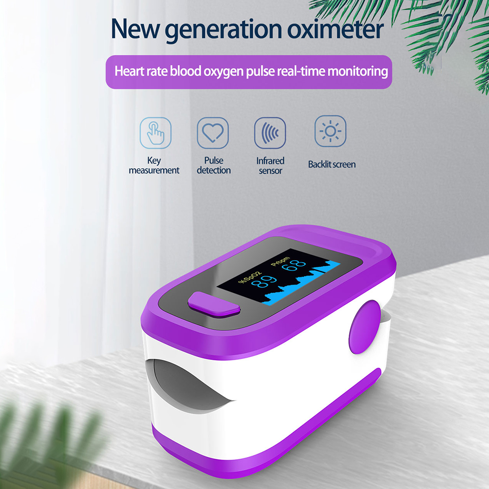 Oxymètre de doigt Portable pulsoximètre du bout des doigts oxymètre de pouls moniteur de fréquence cardiaque de pouls de pression artérielle sans batterie: Type 1 purple