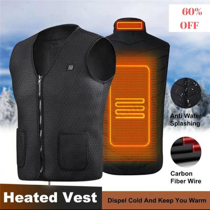 Men Women Outdoor USB Infrared Heating Vest Jacket Winter Flexible Electric Thermal Clothing Waistcoat Fishing Hiking