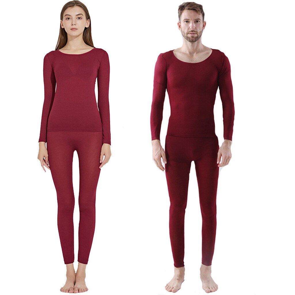 Couple Winter Thermal Underwear Seamless Elastic Underwear Set Inner Wear Underwear Couple (Top & Bottom) 3 Seconds Thermal: F