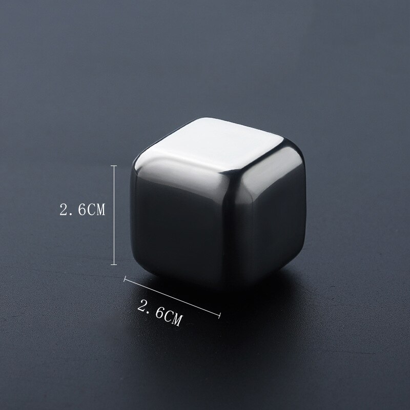 Stainless Steel Whiskey Stone Reusable Ice Cubes Wine Stone Rocks with Box For Whisky Wine Drink Bar Tool Sets