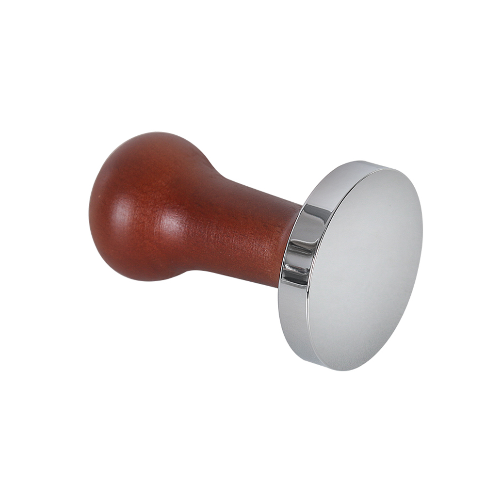 58mm Wooden Coffee Tamper Coffee Powder Hammer With 304 Stainless Steel Base Coffee Accessories