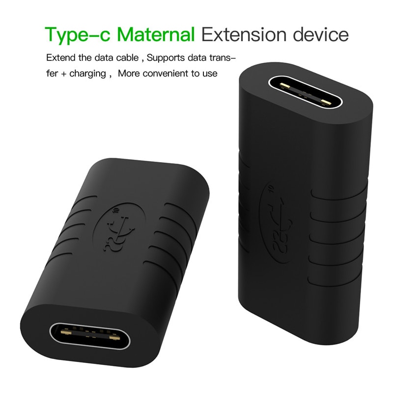 Portable USB-C Female to Female Converter Data Sync Type-C Extension Adapter For SAMSUNG HUAWEI XIAOMI Extension Cable