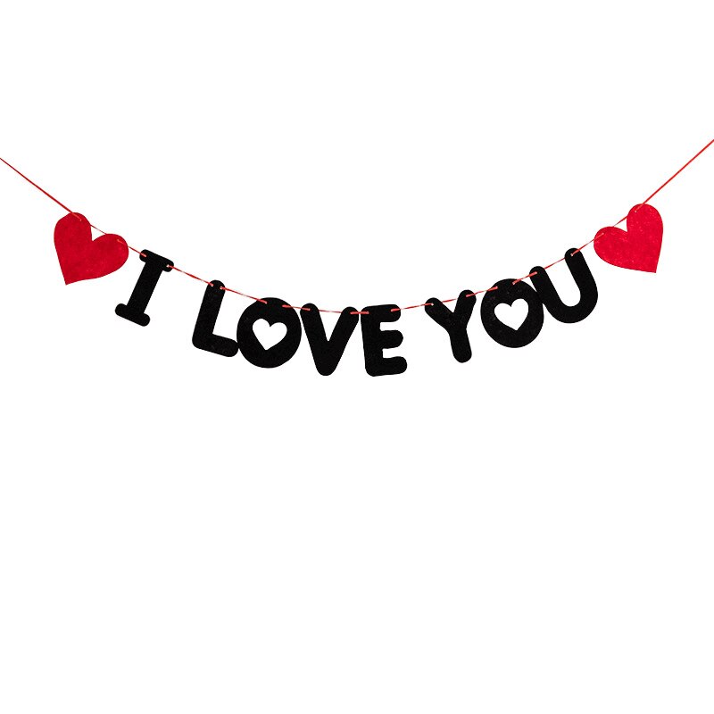 Banderole en papier 1 ensemble | Banderole, je t'aime, drapeau fanion, bannière pour mariage, fournitures pour amants, décoration joyeux valentin: 1
