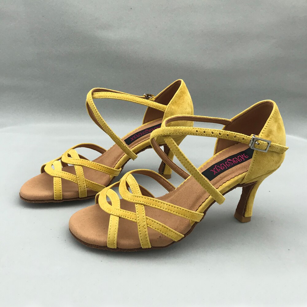 7.5 centimetri tacco Scarpe Da Ballo Latino Scarpe Per le scarpe Da donna Salsa practice scarpe comode scarpe da ballo MS6228YS in Vera pelle