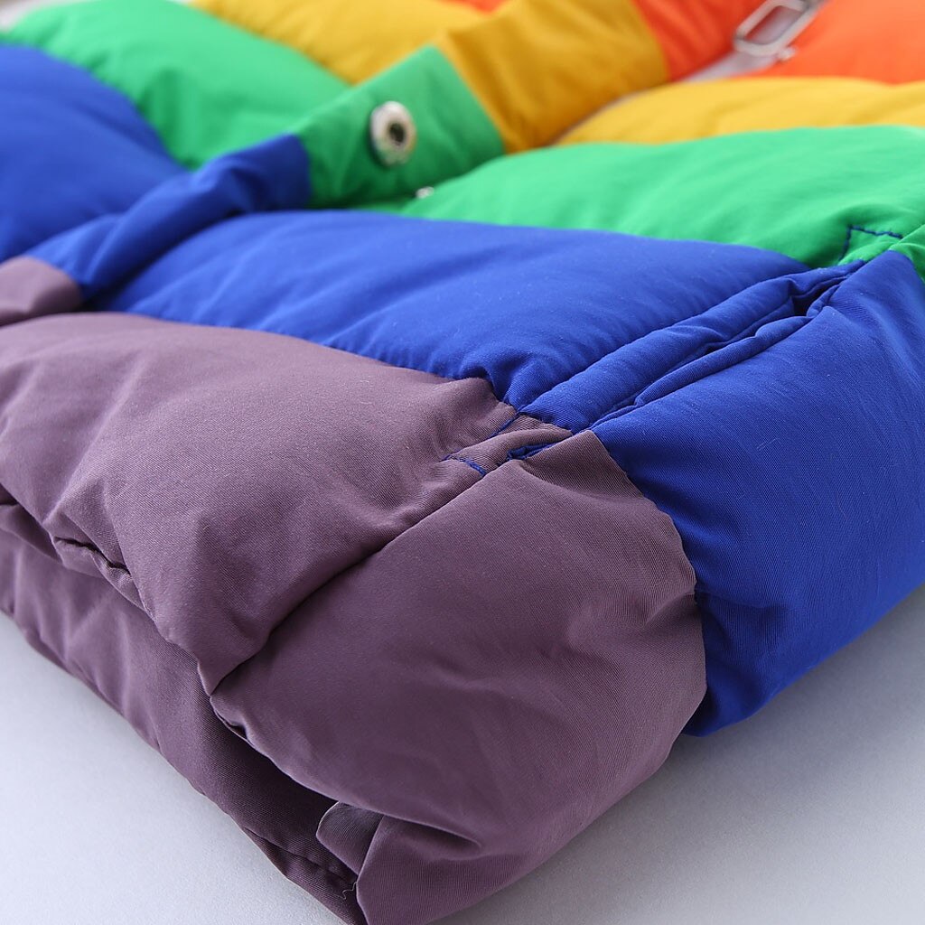Boys Girls Vest Sleeveless Rainbow Color Vest Jacket Winter Zipper Thick Coat Kids Warm Cashmere Vest Outerwear#G30