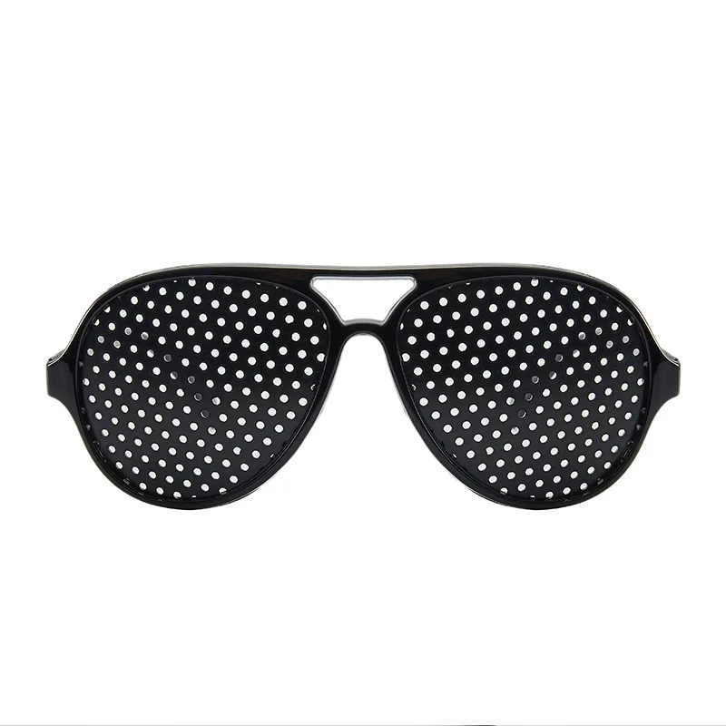 Anti-Myopie Astigmatismus Brille Sehkorrektur Müdigkeit Pin Loch Brille mit Löchern für Männer Frauen Verbesserung der Sehkraft: Black