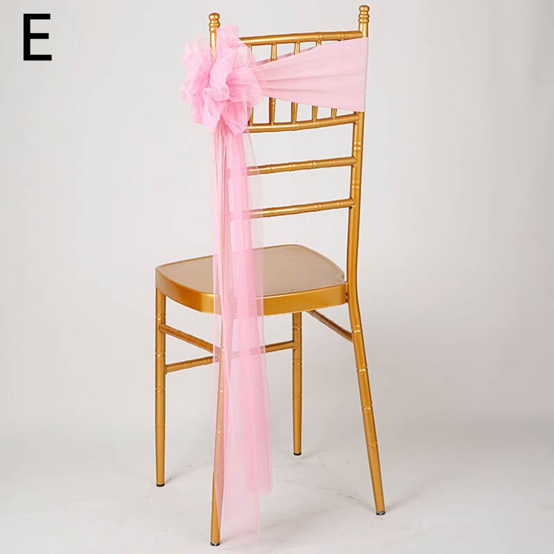 Bandas de satén para silla de boda, cintas para sillas de , cubierta de nudo para silla de decoración, lazo para silla de banquete, color dorado y rosa, novedad: E