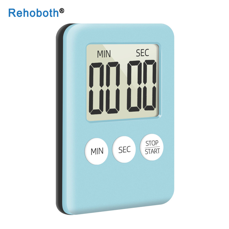 Super Thin LCD Digital Screen Kitchen Timer Square Cooking Count Up Countdown Alarm Sleep Stopwatch Temporizador Clock: Sky Blue