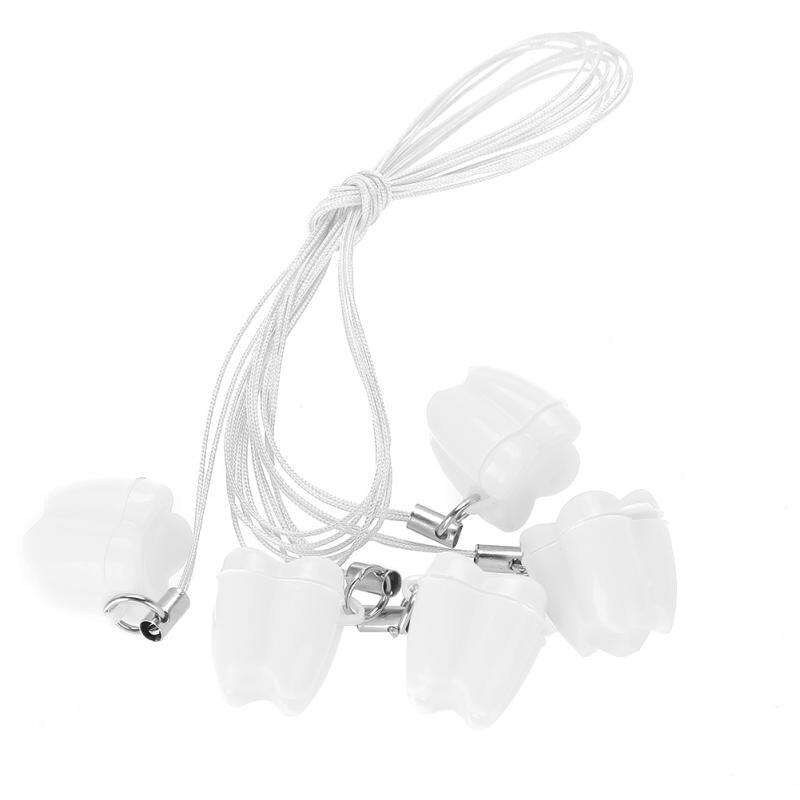 5 stücke Kunststoff Baby Milch Zahn Lagerung Kasten mit Seil Zahn Sparer Halsketten fallen für freundlicher Zahn Sammlung Souvenir Zähne Bleichen: Weiß