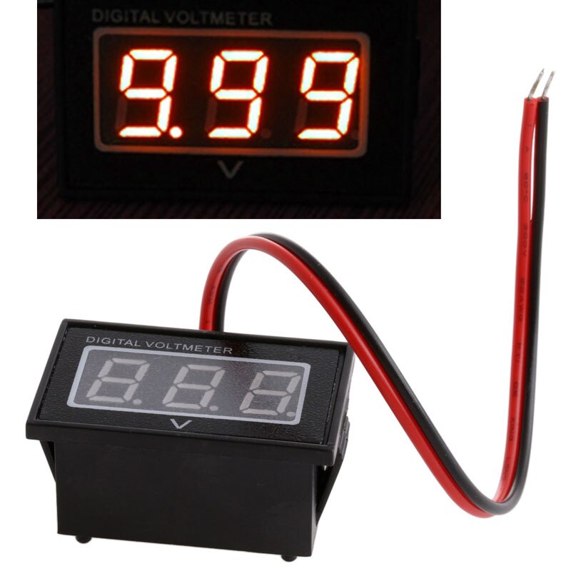 Waterproof Battery Meter DC 2.7-30V Auto Car Gauge LED Green Digital Voltmeter 964B