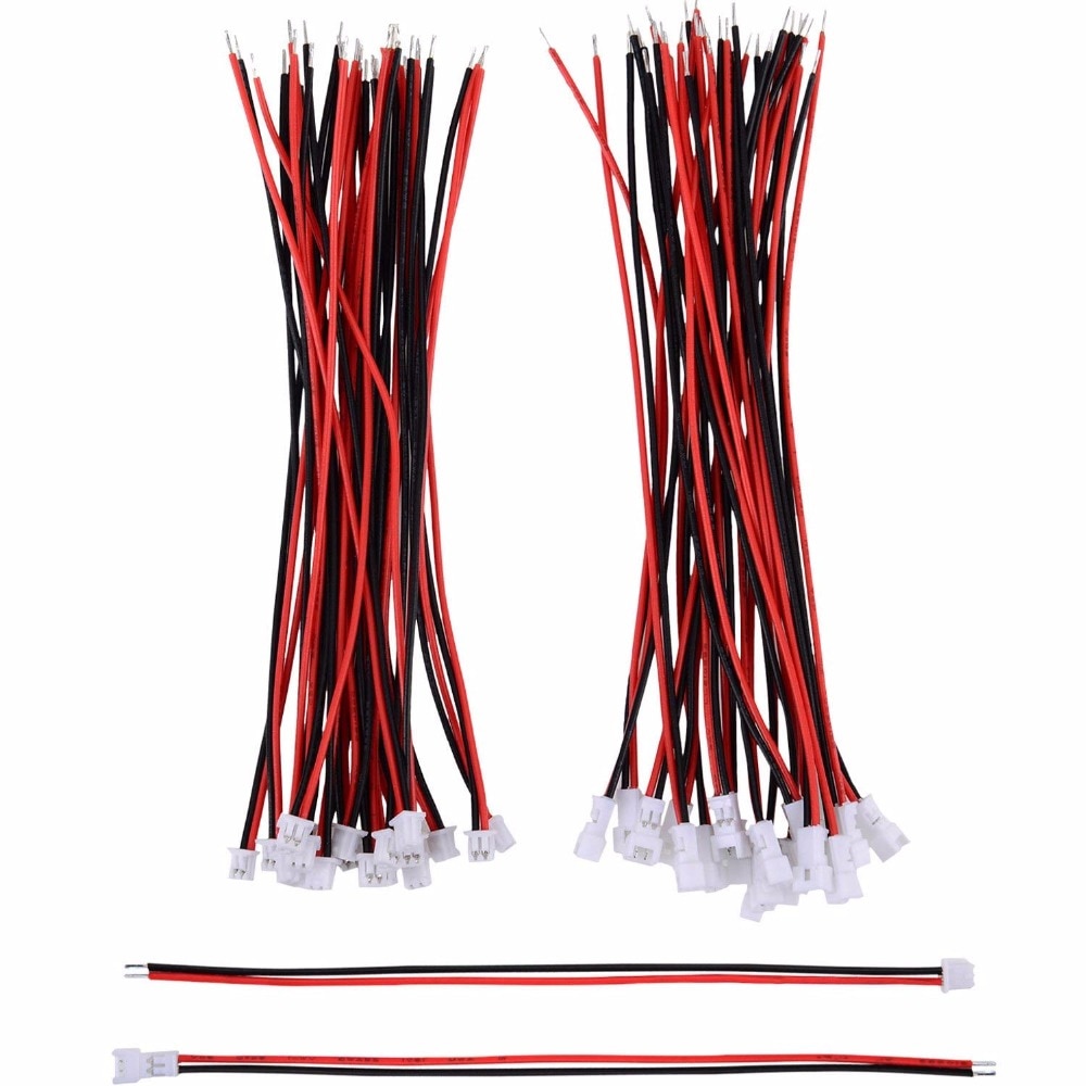 20 Pairs 1.25 mm JST 2 Pin Micro Electrical Male and Female Connector Plug with 10 cm Wire Cable ST309