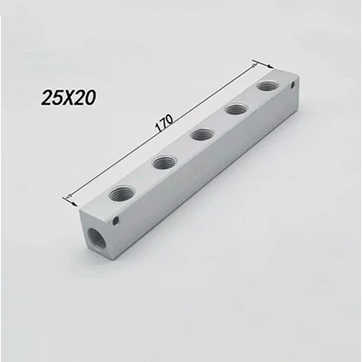 1/4" BSP Female Thread 25x20mm Air Compressor Splitter Aluminium Manifold Block Quick Connector Pneumatic Fitting: Blue