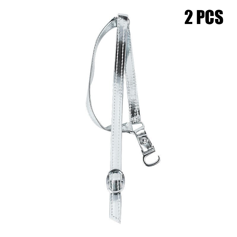 1 par de correas para zapatos para mujer tacones cordones altos accesorios desmontable Anti Suelto: Plata