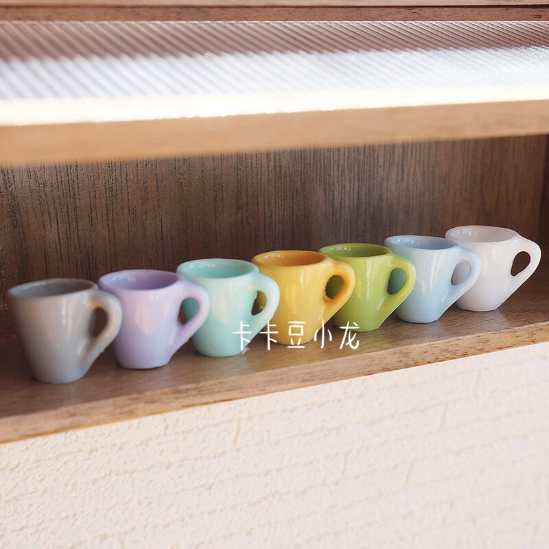 Canday Colors Japanese Style Mini Water Cup or Juicer for ob11 Barbies Blyth Doll Houes Kitchen Furniture Accessories: 7pcs mixture