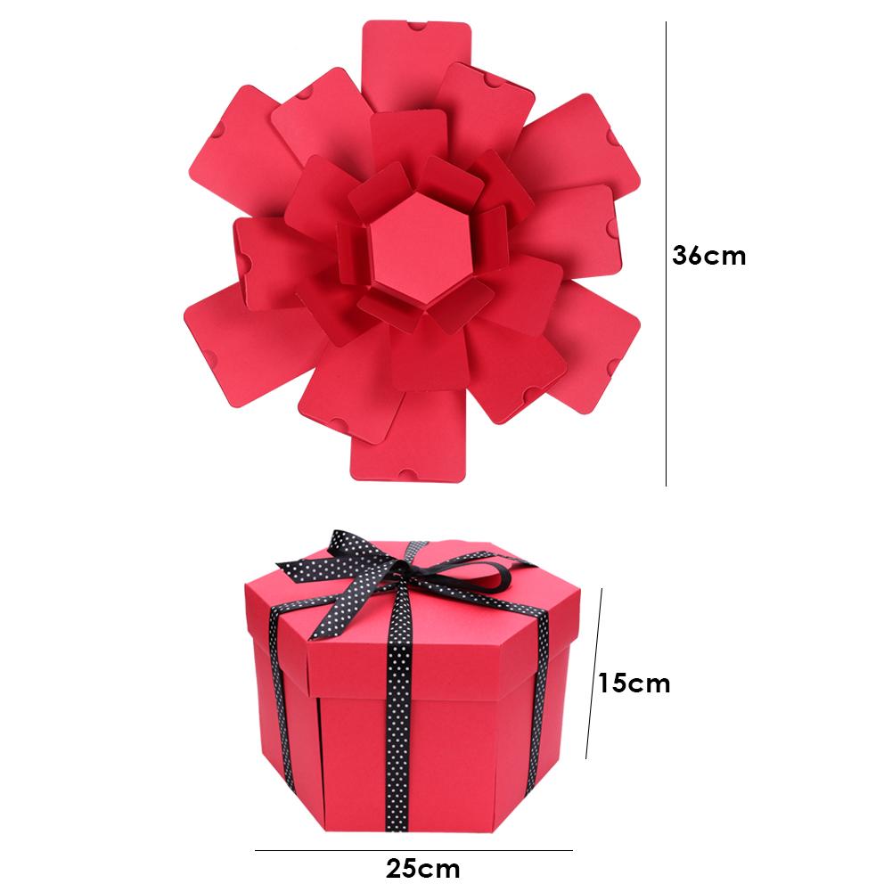 DIY Photo Album Box Hexagonal Folding Scrapbooking Photo Albums Memory Box for Birthday Valentine's Day Wedding