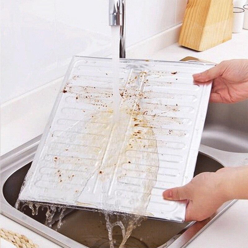 1Pcs Cooking Frying Oil Splash Guard Aluminum Foil Gas Stove Shield Oil Splatter Screen Oil Removal Board Kitchen Tool