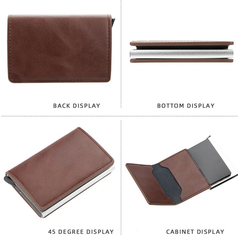 ZOVYVOL Wallet RFID Security Aluminum Single Box Credit Card Holder Pop-Up Casual Slim Thin ID Card Case for