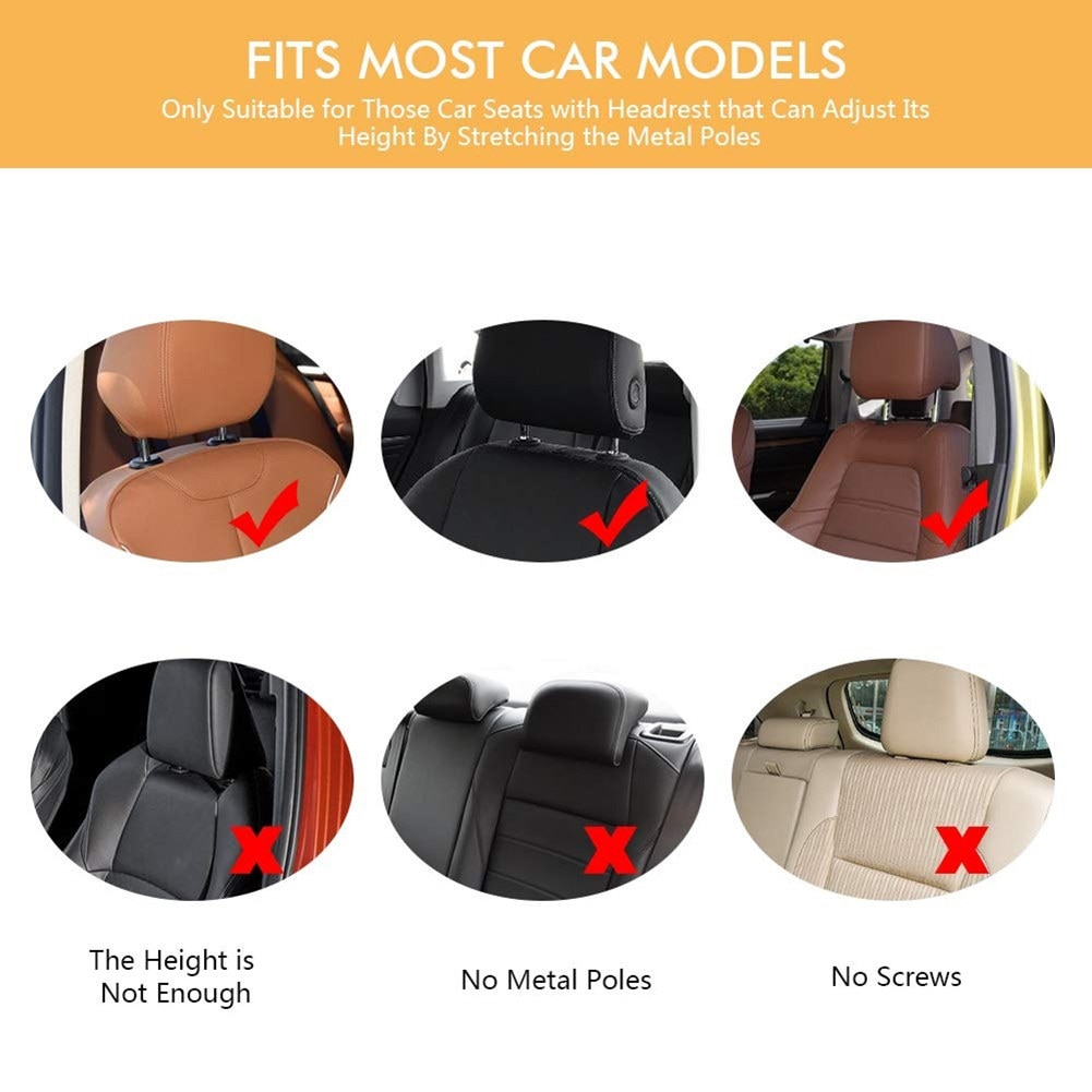 Car Neck Cushion Seat Headrest Pillow Support Head Restraint Seat Pillow Headrest Neck Travel Sleeping Cushion For Kids Adults