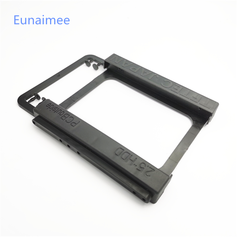 10 stk bk universal 2.5 "  to 3.5 " bås ssd hdd pc harddisk beslag adapter skinne plast adapter monteringsbeslag med kabel