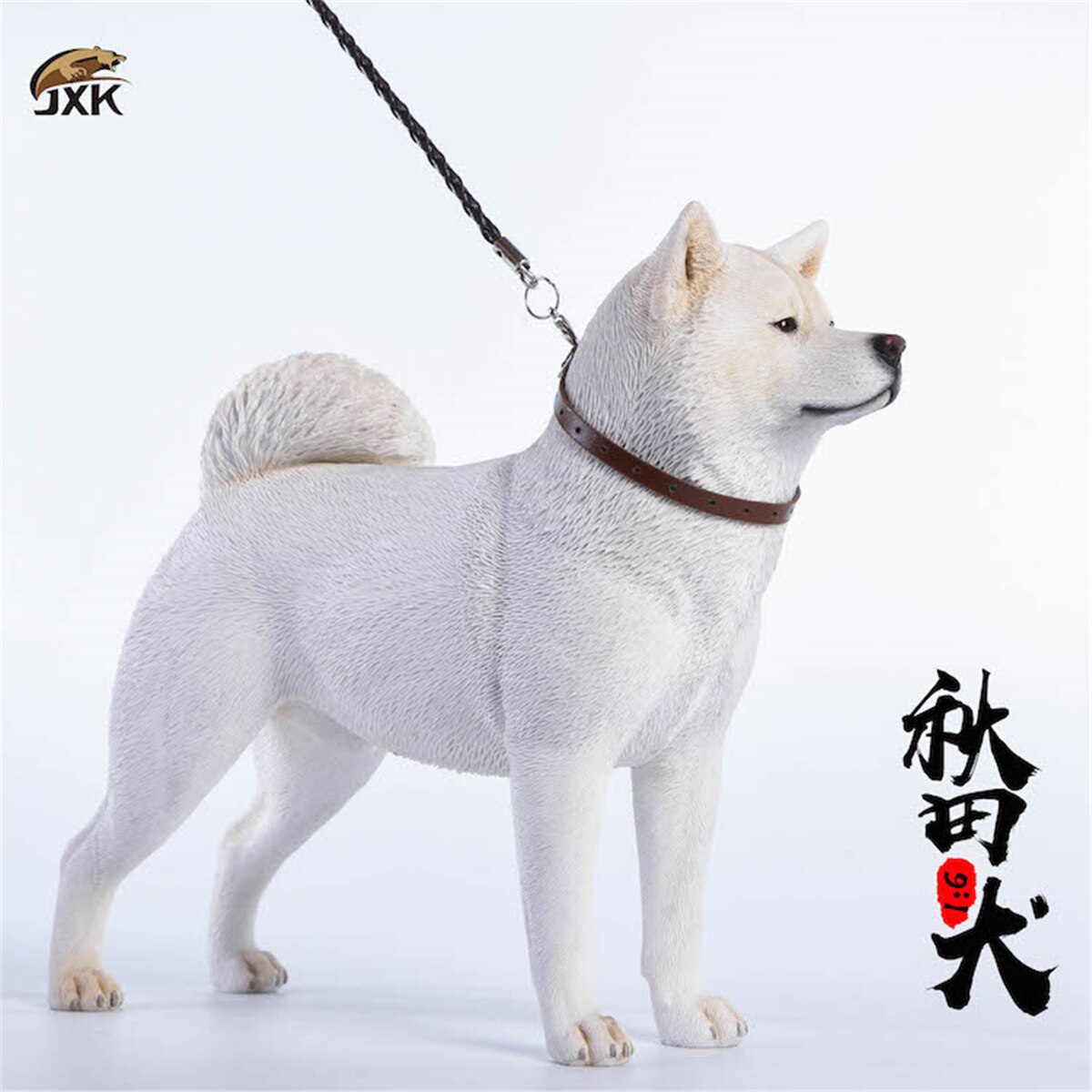 JxK Maßstechen 1:6 Japanischen Akita Hund Haustier Figur Heilung Figur Canidae Ebene Sammler Spielzeug Harz Schreibtisch Dekoration